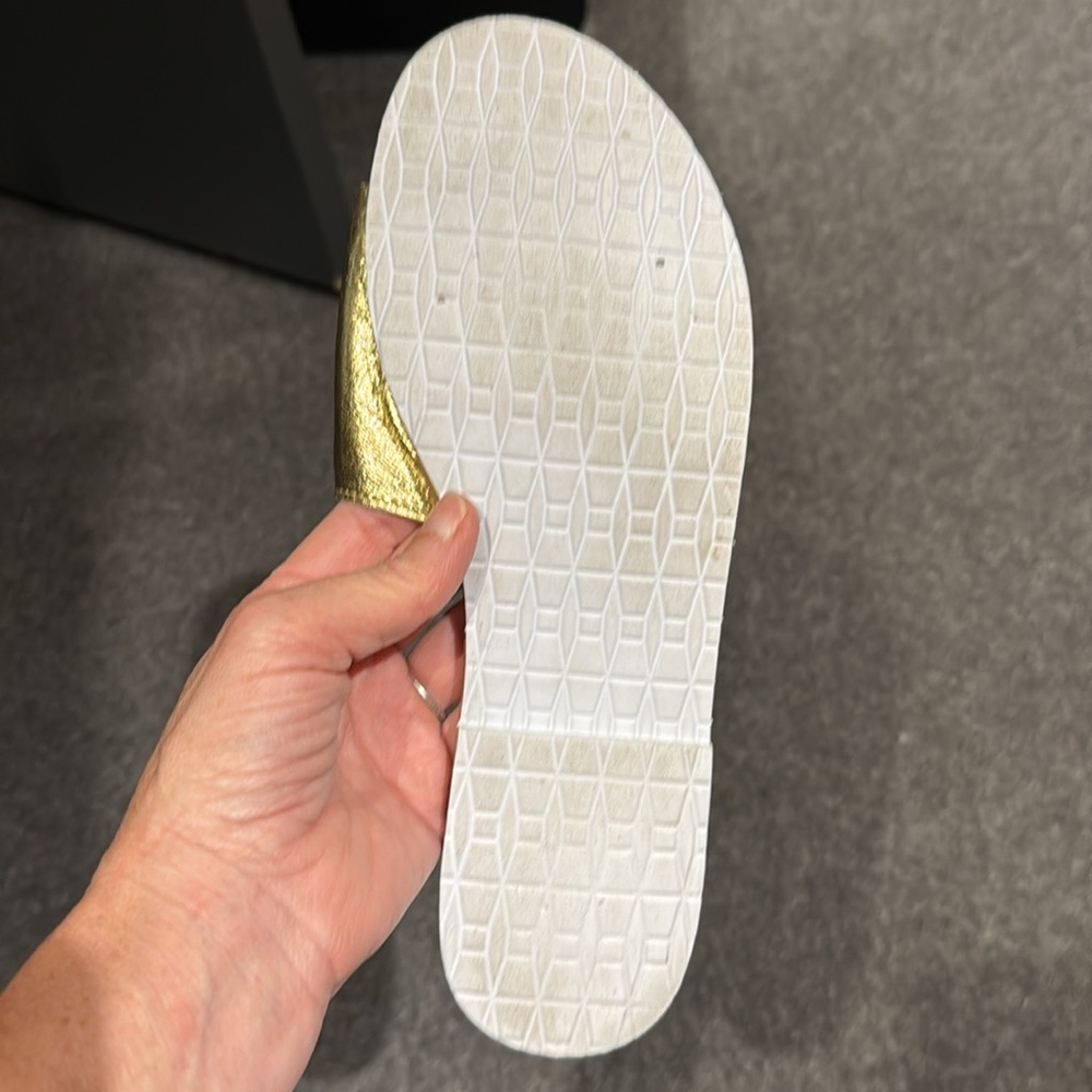 Kate Spade Gold Slides with Pineapple Accent - Picture 4 of 5